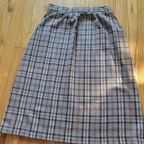 Vintage Cape Cod Sportswear Plaid Wool Skirt Size 12 Made In USA - Picture 2 of 6